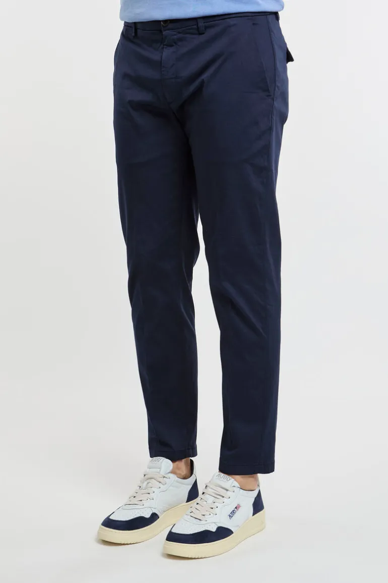 Pantalone prince chinos crop blu in cotone