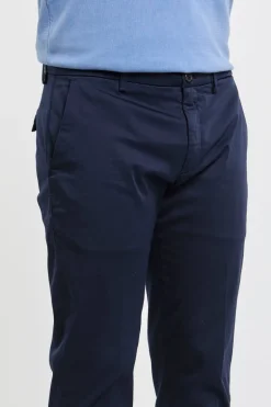 Pantalone prince chinos crop blu in cotone