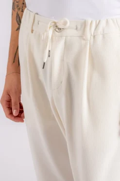 Pantalone velluto a coste bianco