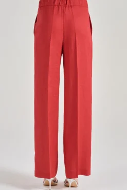 Pantaloni cesira tessuto rosso