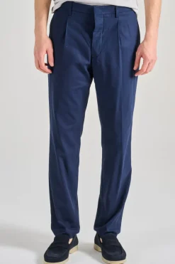 Pantaloni chino tecido blu