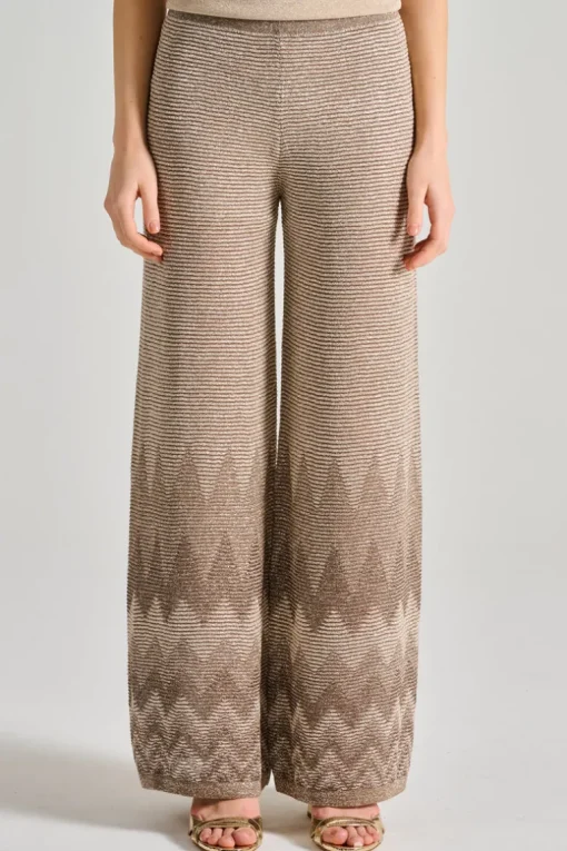 Pantaloni degadre lux lungo marrone