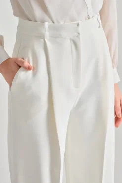 Pantaloni essential tessuto bianco