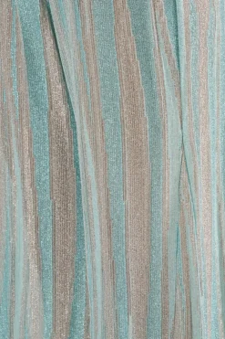 Pantaloni flared jersey lurex verde