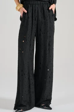 Pantaloni montreux tessuto nero
