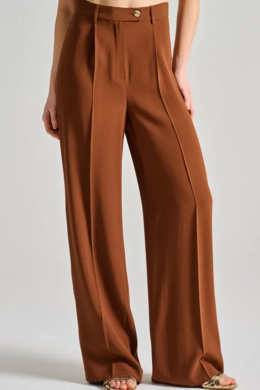 Pantaloni pelle marrone