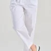 Pantaloni tela di cotone bianco