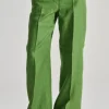 Pantaloni tessuto verde
