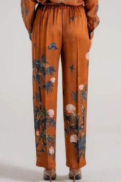 Pantaloni the sacred forest 100% viscosa marrone