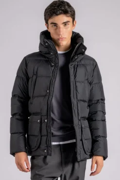 Piumino bomber multi tasche 100% poliammide nero