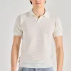 Polo nido d'ape cotone bianco