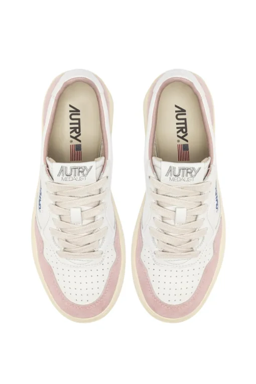 Sneakers medalist low goat suede rosa