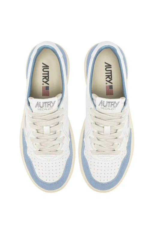 Sneakers medalist low goat suede azzurro