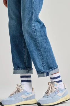 Sneakers reelwind low pelle/tessuto azzurro