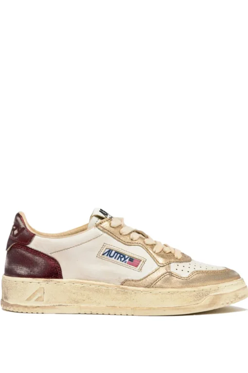 Sneakers super vintage pelle oro