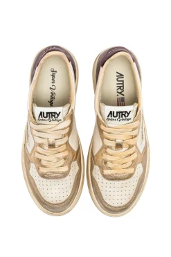 Sneakers super vintage pelle oro