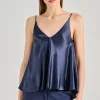 Top marina cotone blu