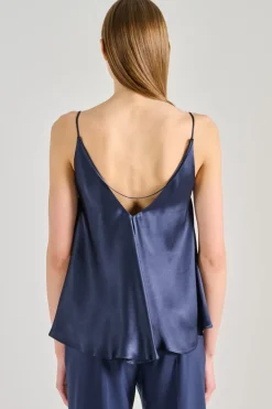 Top marina cotone blu