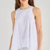 Top voile puro cotone bianco