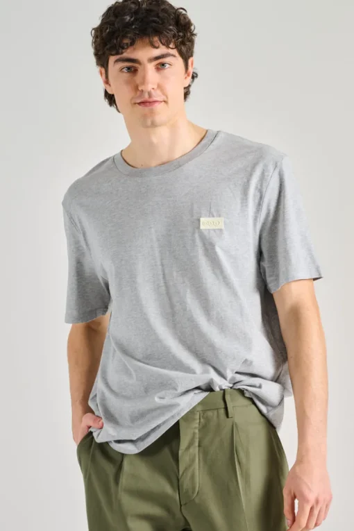 T-shirt bold cotone grigio
