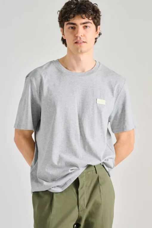 T-shirt bold cotone grigio