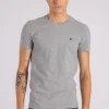 T-shirt grigio in cotone/elastam