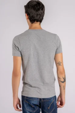 T-shirt grigio in cotone/elastam