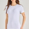 T-shirt microcostina jersey stretch bianco